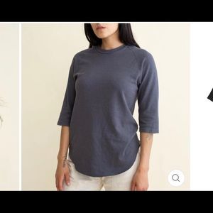 Jungmaven blue 3/4 sleeve hemp/cotton raglan shirt